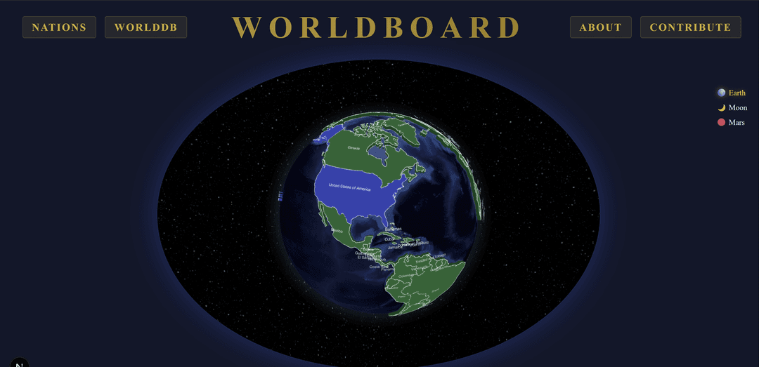 Worldboard application screenshot